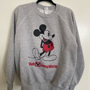 Authentic Disney World Gray Crewneck Sweatshirt with Mickey Mouse size L